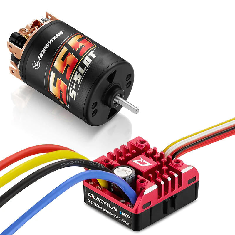 Image of QuicRun 1080 G2 ESC + Brushed 555, 13T Motor Combo