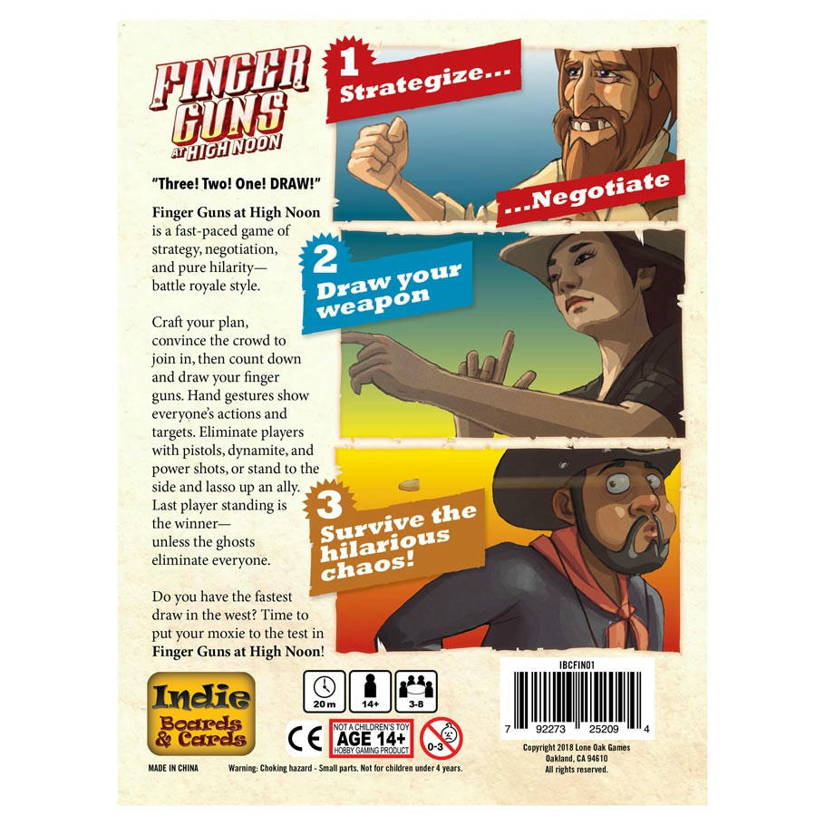 Image of Finger Guns at High Noon Board Game by Indie Games IBCCFIN01
