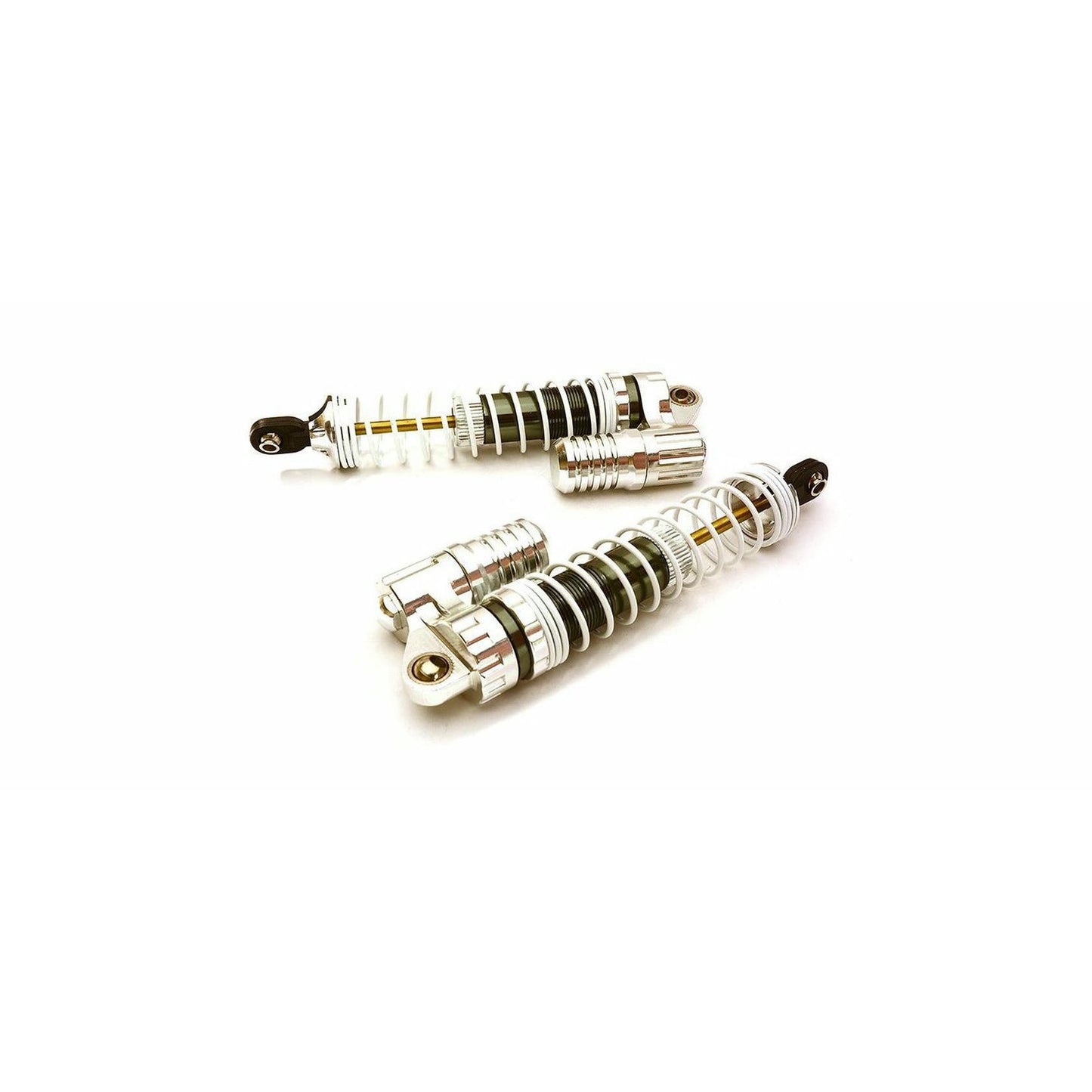 Image of Silver Alloy 1/10th Rock Crawler Truck Piggyback Shocks (2pcs, 100mm) C23180S