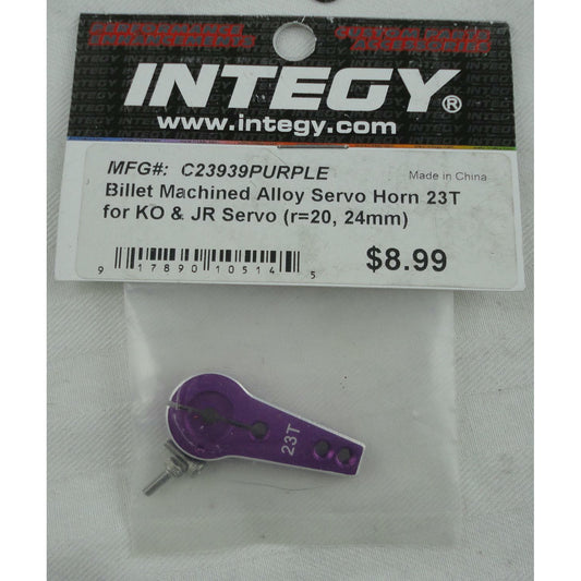 Image of JR/KO Purple Machined Aluminum Servo Horn (24T, R=20,24mm) INTC23939PURPLE