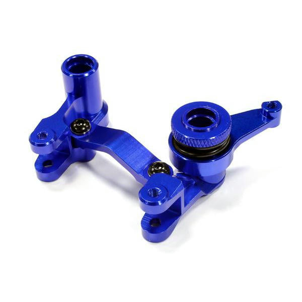 Image of Traxxas 4x4 Stampede/Rustler Blue Aluminum Steering Bellcrank INTC25490 Integy