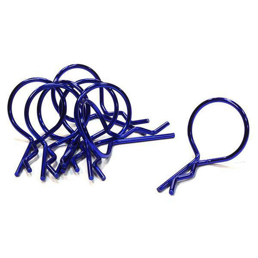 Image of Integy Blue Bent-Up 1/10th Scale Body Clips/Pins (8pcs) INTC26246BLUE