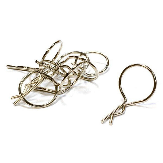 Image of Integy Silver Bent-Up 1/10th Scale Body Clips/Pins (8pcs) INTC26246SILVER
