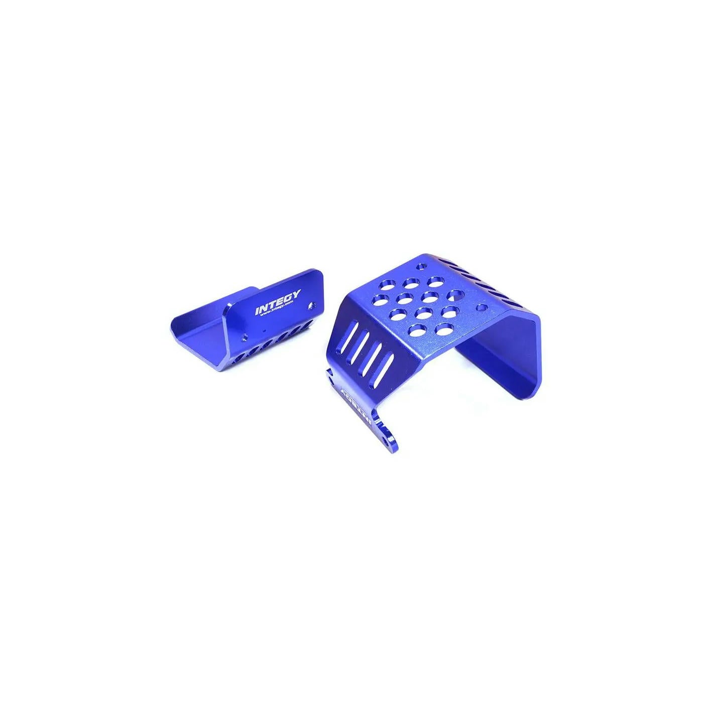 Image of Axial SCX10 Rock Crawler Blue Alloy Skidplate Assembly INTC26717BLUE