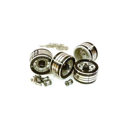 Image of 2.2 BlackHigh-Mass Machined Aluminum Rock Crawler Beadlock Wheels w/14mm Exten