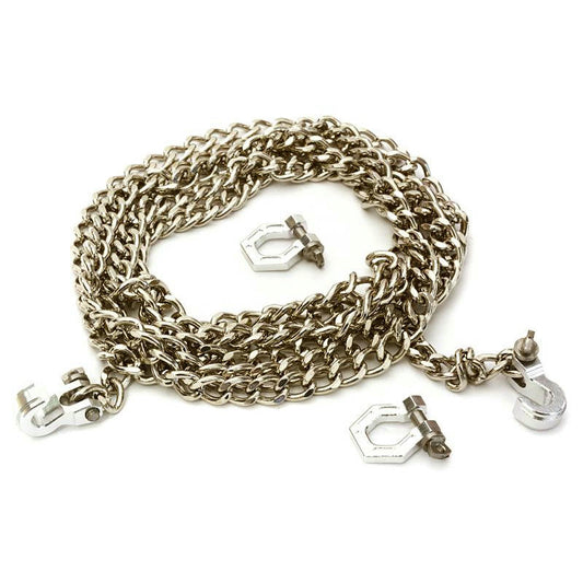 Image of Integy Silver 1/10th Rock Crawler Realistic Drag Chain & Tow Hooks w/Bow Shackle