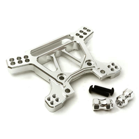 Image of Traxxas 4x4 Rustler Silver Aluminum Front Shock Tower 4WD INTC28739 Integy