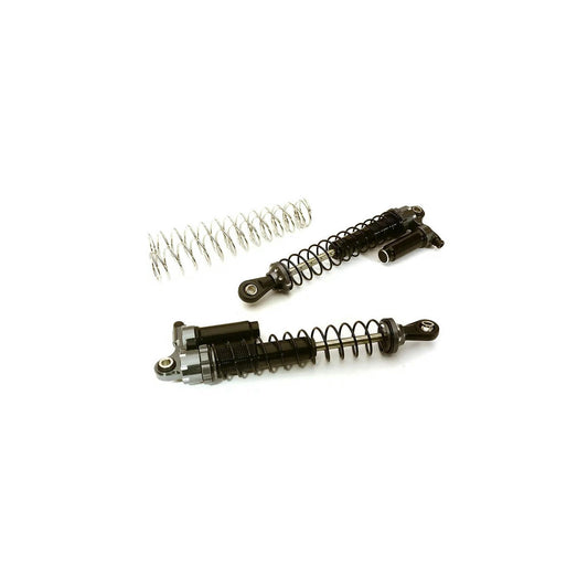 Image of Gunmetal Alloy Piggyback 1/10th Rock Crawler Truck Shocks (2pcs, 90mm) C28951GUN