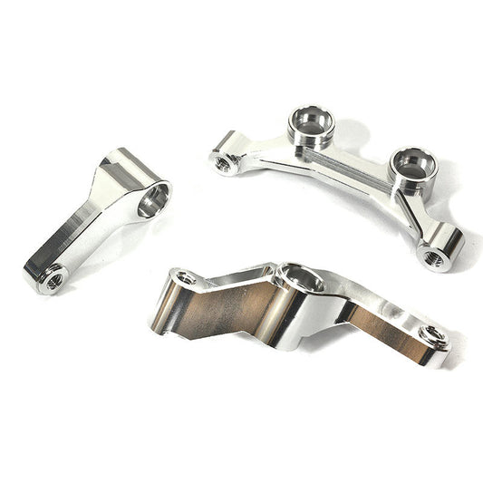 Image of Associated DR10 Drag Race Car Silver Alloy Steering Bell Crank Set INTC29598SI