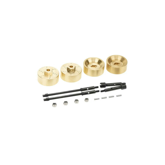 Image of Axial SCX24 Rock Crawler B11mm Brass Wheel Spacers w/Extended Axles INTC30636