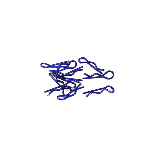 Image of Blue Bent-Up Body Clips (10pc) 1/10 RC Cars & Trucks INTC31148BLUE (25x7mm)
