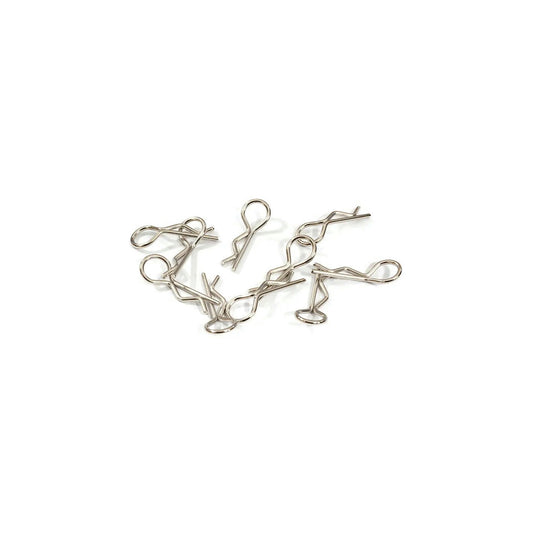 Image of Silver Bent-Up Body Clips (10pc) 1/10 RC Cars & Trucks INTC31149SILVER