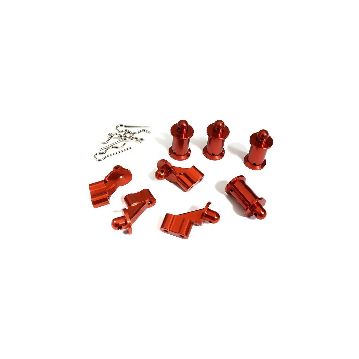 Image of Arrma Kraton 6S Red Alloy Front & Rear Body Mount Set by Integy INTC31292RED