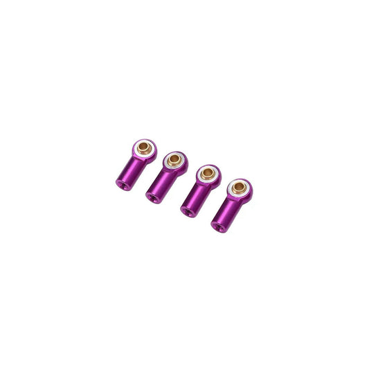 Image of Purple Alloy 3mm Short Tie Rod Ball Ends 4pcs INTC31749PURPLE by Integy