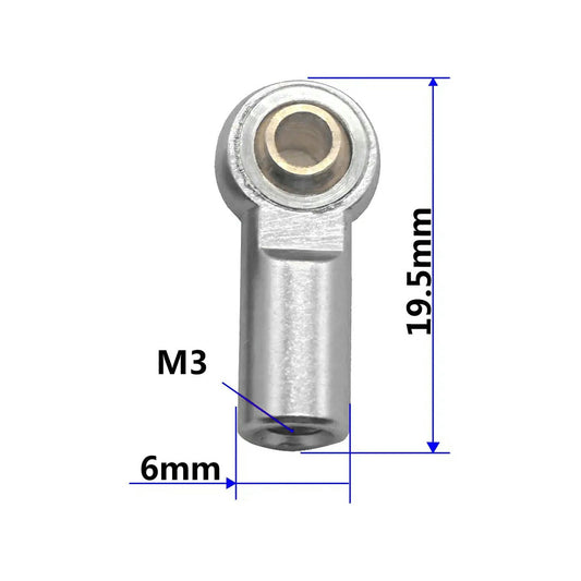 Image of Silver Alloy 3mm Short Type Tie Rod Ball Ends 4pcsINTC31749SILVER by Integy