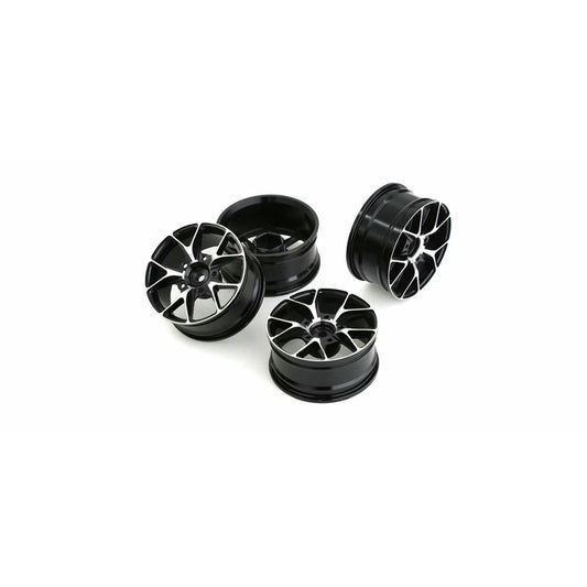 Image of Integy 10-Spoke Black Aluminum 1/10th Touring Car Wheels (fits 26mm Tires, 4pc) 
