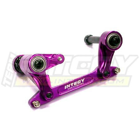 Image of HPI Savage X Purple Alloy Ball Bearing Steering Bell Crank w/Servo Saver T6919