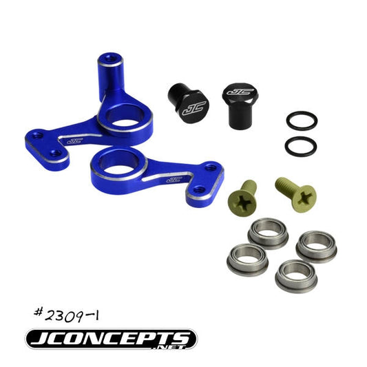 Image of Team Associated RC10 2WD Buggy Blue Alloy Steering Bellcrank J-concepts 2309-1