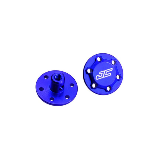 Image of Team Associated RC10 Finnisher Blue Aluminum Wing Buttons JCO2311-1