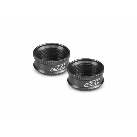 Image of Team Associated RC10 B6/B6D Black Alloy 13mm Fin VCS Shock Bottoms (2pcs) 2492-2