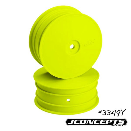 Image of Mono RC10 B44.1 Hex 4WD Front 2.2 Yellow Dish Buggy Wheels (4pcs)