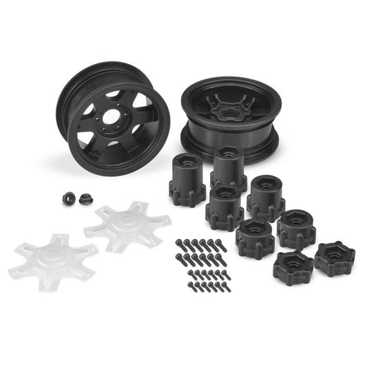Image of JConcepts Black Dragon 2.6 Mega Truck Wheel, w/ Adaptors, and Discs 2pcs 3379B