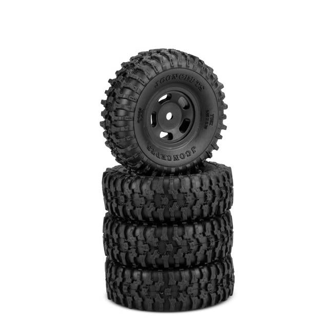 Image of Axial SCX24 1.0 Tusk Green Comp Tires Mounted on Glide 5 Wheels (4pcs)