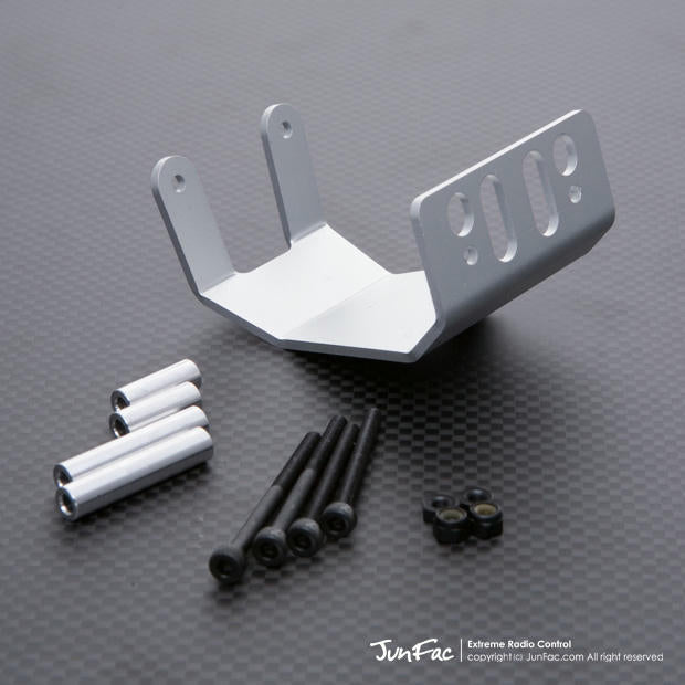 Image of Axial SCX10 Rock Crawler Silver Front Skid Plate By JunFac JUN80029