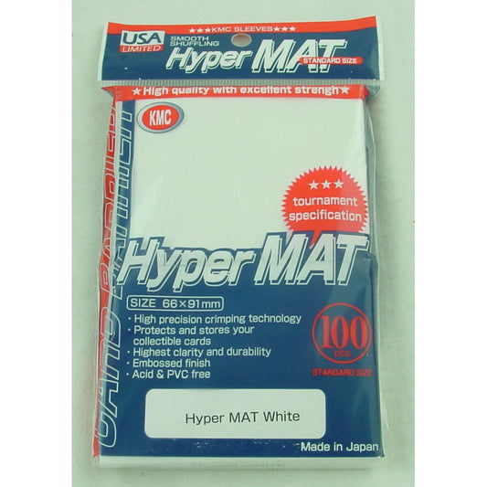 Image of KMC Hyper-Mat Standard Size White USA Card Sleeves (100 pcs) KMCHM2055