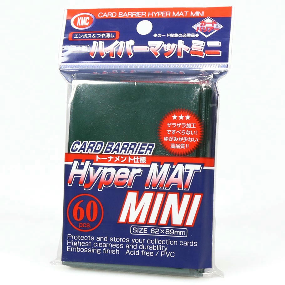 Image of KMC Hyper Matte Mini (Yu-Gi-Oh!) Green Mini Card Sleeves (60 pcs) KMCMHM1614