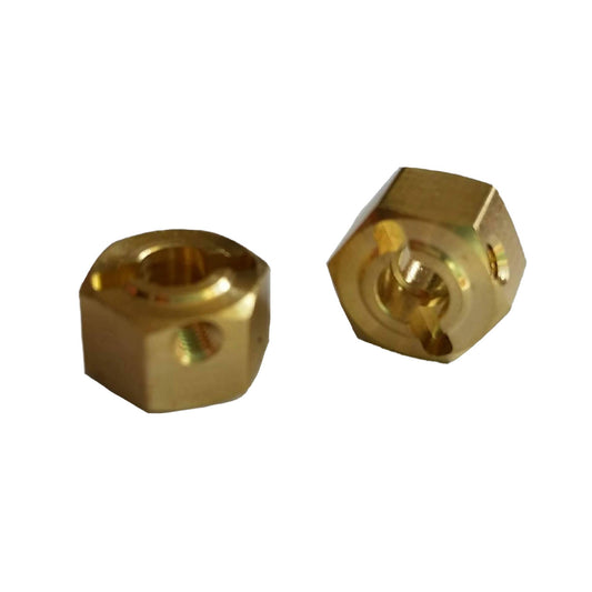 Image of (2) 12mm x 6mm wide Brass Hexes with Hardware