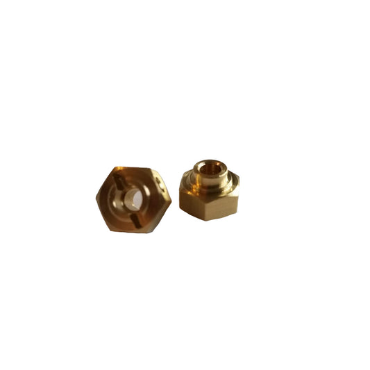 Image of (2) 12mm x 6mm wide Brass Hexes with step