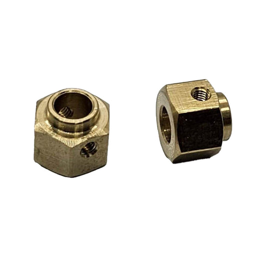 Image of (2) 12mm x 8mm wide Brass Hexes for Traxxas TRX4