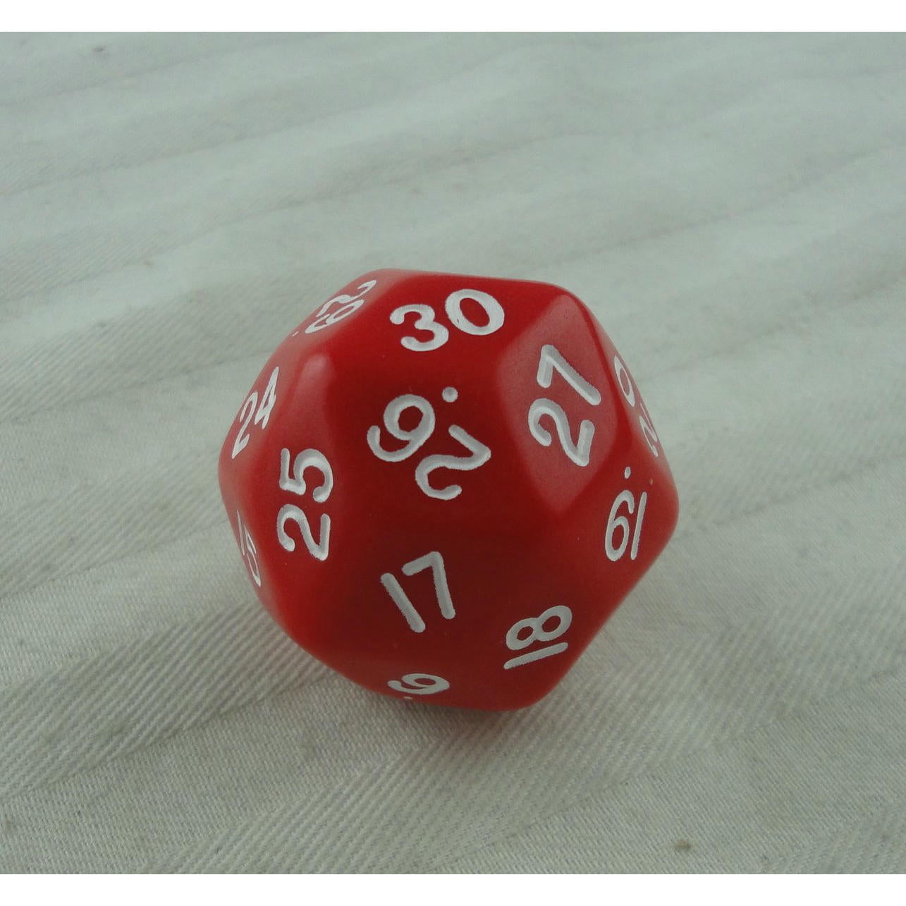Image of Koplow Red/White Opaque D30 3-Sided Triantakohedron Die KOP06009