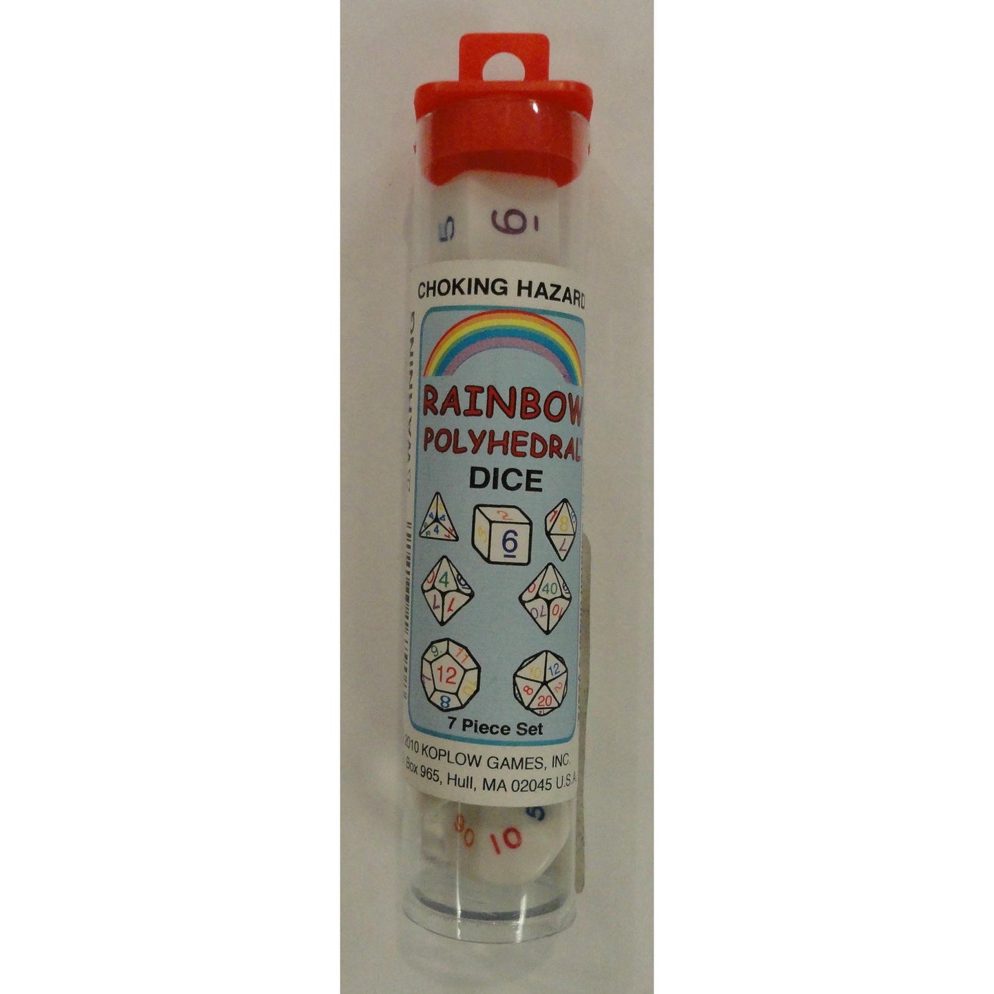 Image of Koplow White/Rainbow Roleplaying 7-Dice Set (D20/12/10/%/8/6/4) KPL16790