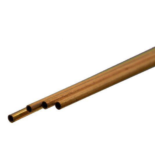 Image of Round Brass Tube: 2mm OD x 0.225mm Wall x 300mm Long