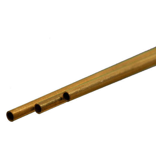 Image of Round Brass Tube: 3.5mm OD x 0.225mm Wall x 300mm Long