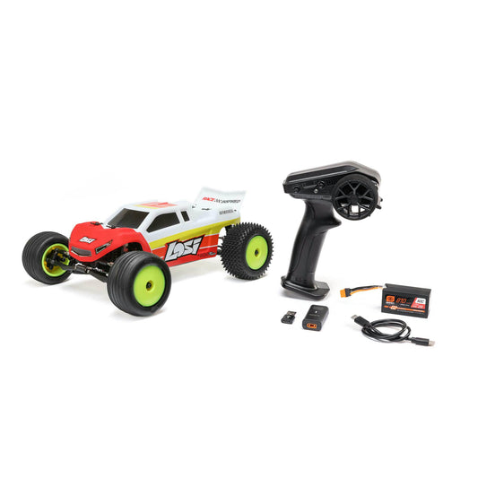 Image of Losi 1/18 V2 Mini-T 2.0 2WD BRUSHLESS Stadium Truck RTR (Red/White) LOS-1056T1