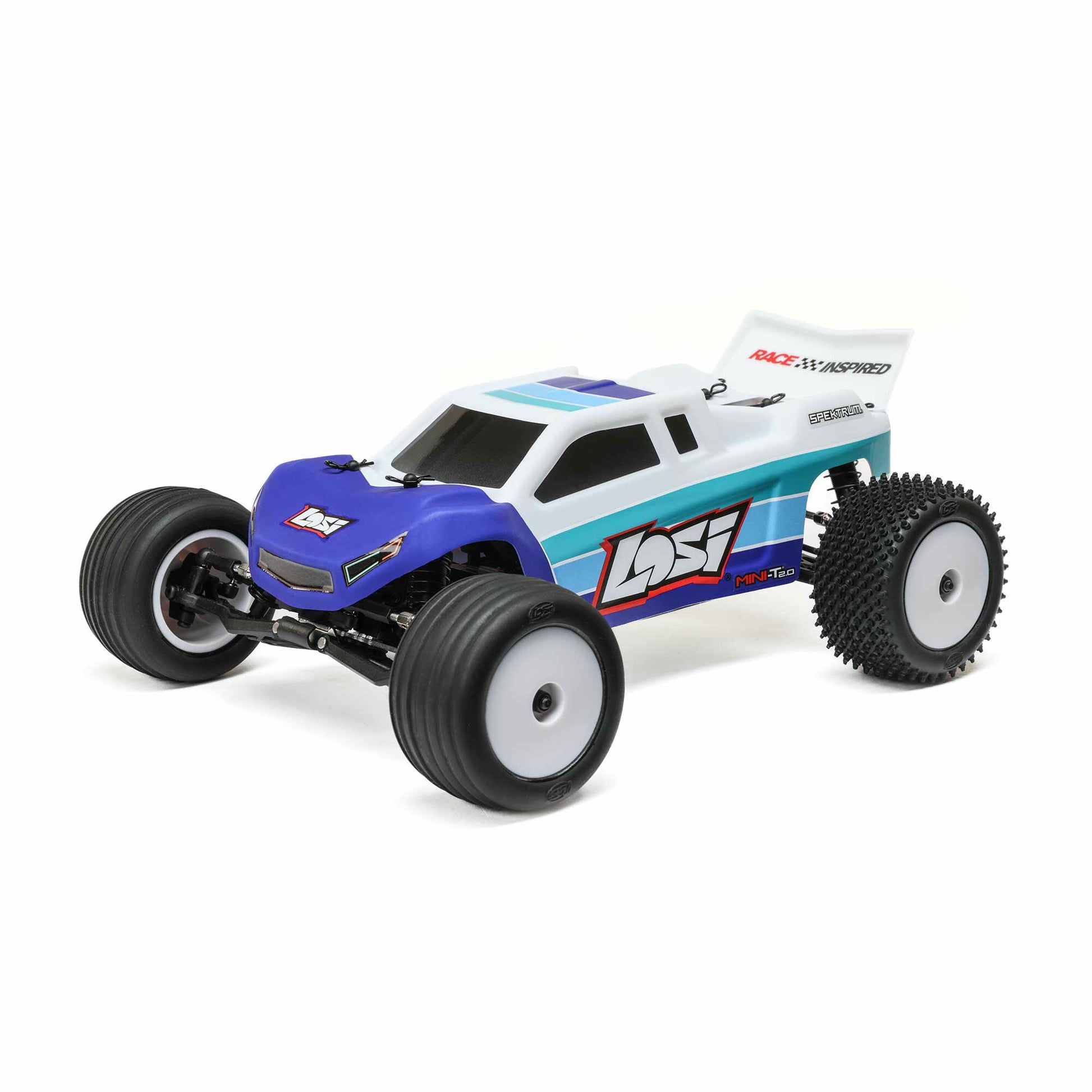 Image of Losi 1/18 V2 Mini-T 2.0 2WD BRUSHLESS Stadium Truck RTR (Blue/White) LOS-1056T2