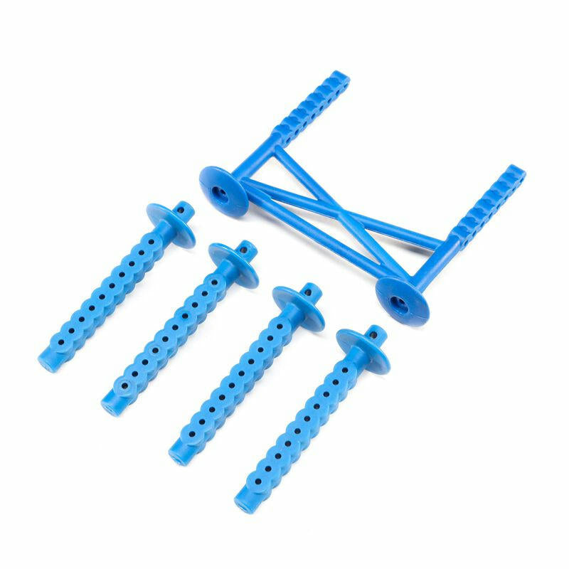 Image of Losi LMT Monster Truck Blue Rear Body Support & Body Posts LOS241051