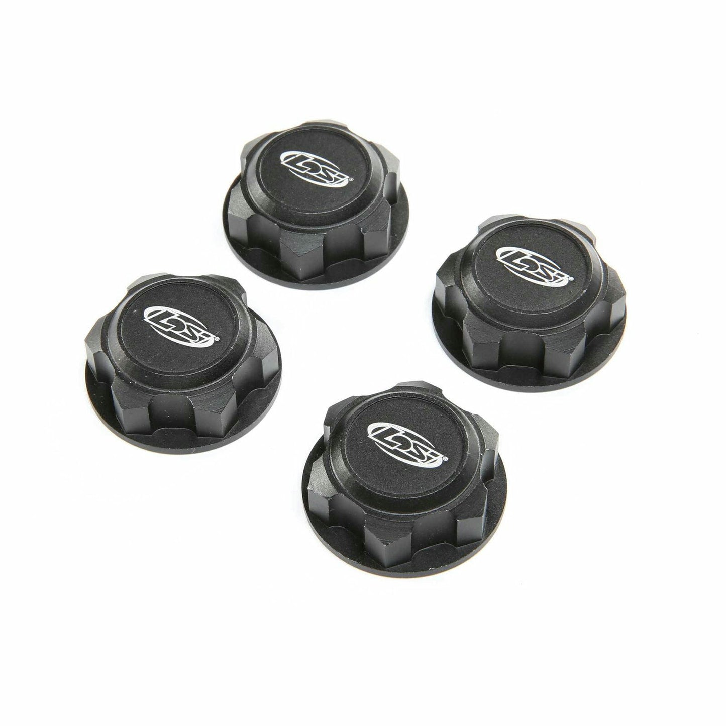 Image of Losi DBXL-E 2.0 Black Aluminum Captured Wheel Nuts LOS352009