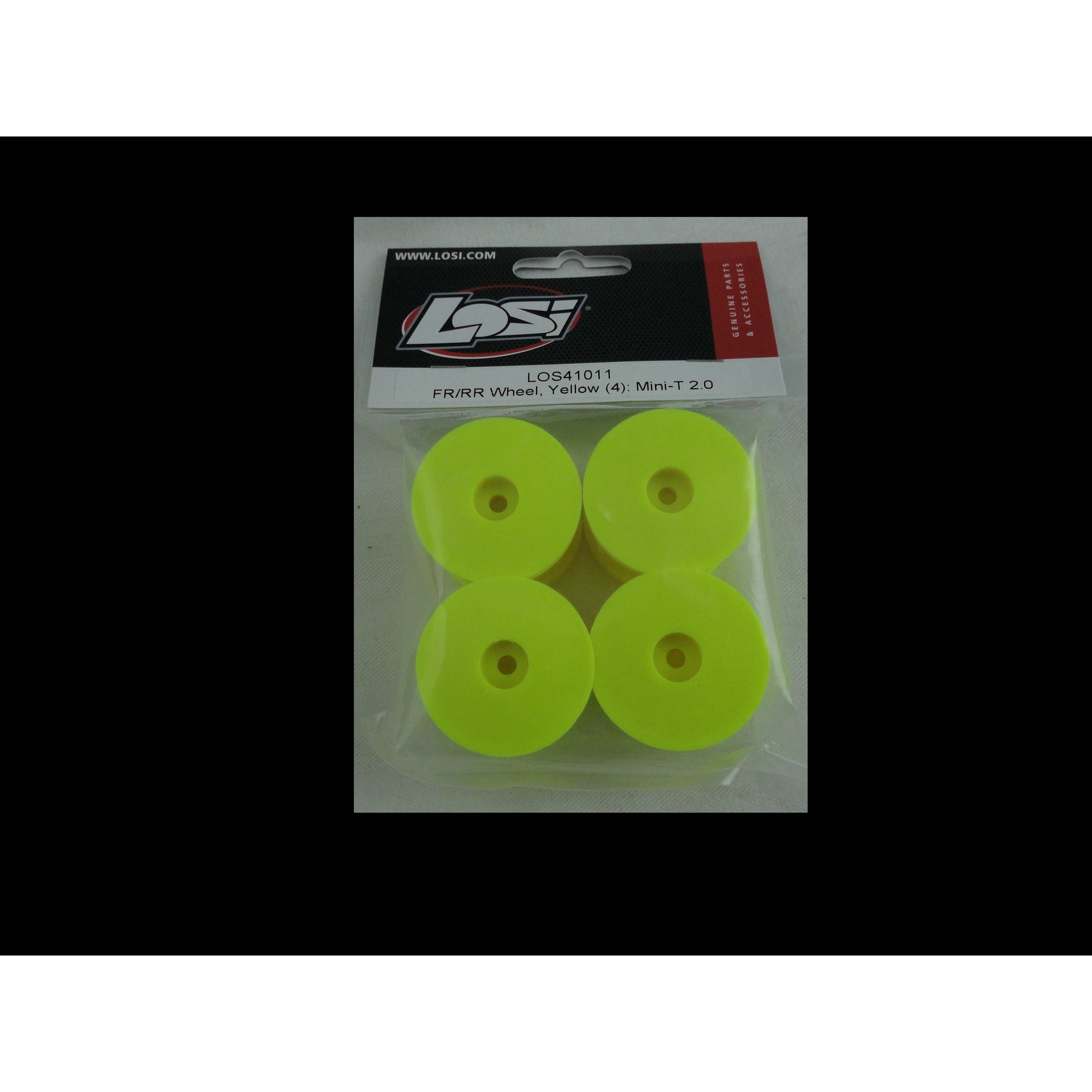 Image of Team Losi Mini-T 2.0 Yellow Front/Rear Wheels (4pcs) LOS41011