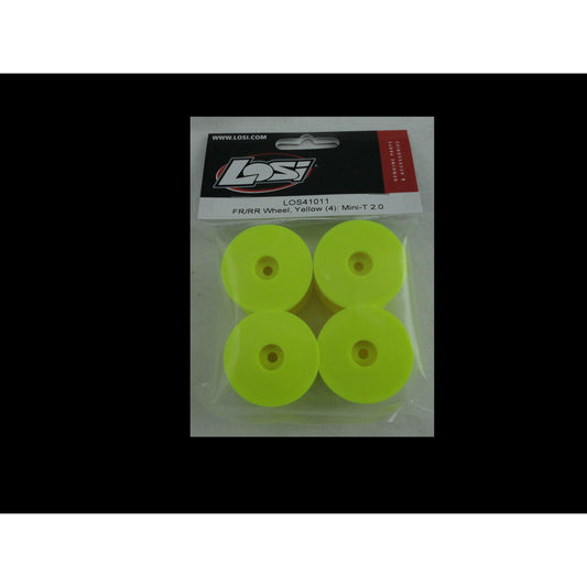 Image of Team Losi Mini-T 2.0 Yellow Front/Rear Wheels (4pcs) LOS41011