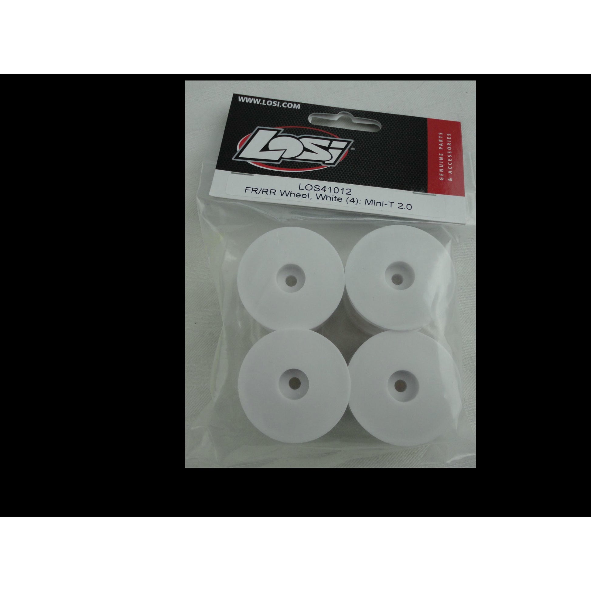Image of Team Losi Mini-T 2.0 White Front/Rear Wheels (4pcs) LOS41012
