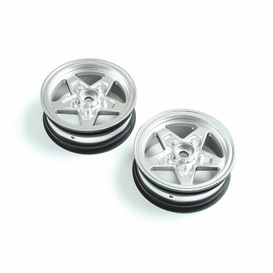 Image of Losi 22S Drag Car (Truck) Satin Chrome Front Wheels (2pcs) LOS43047