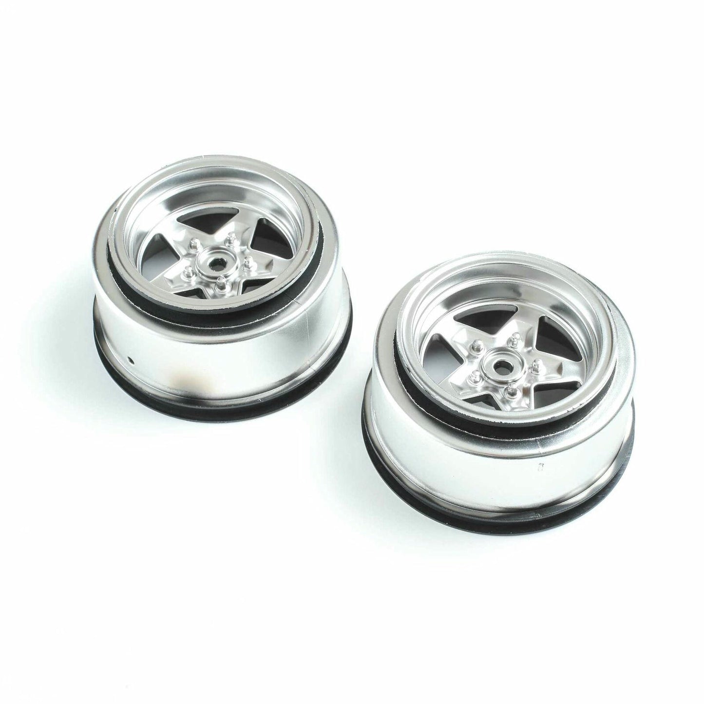 Image of Losi 22S Drag Car (Truck) Satin Chrome 2.2/3.0 Rear Wheels (2pcs) LOS43048