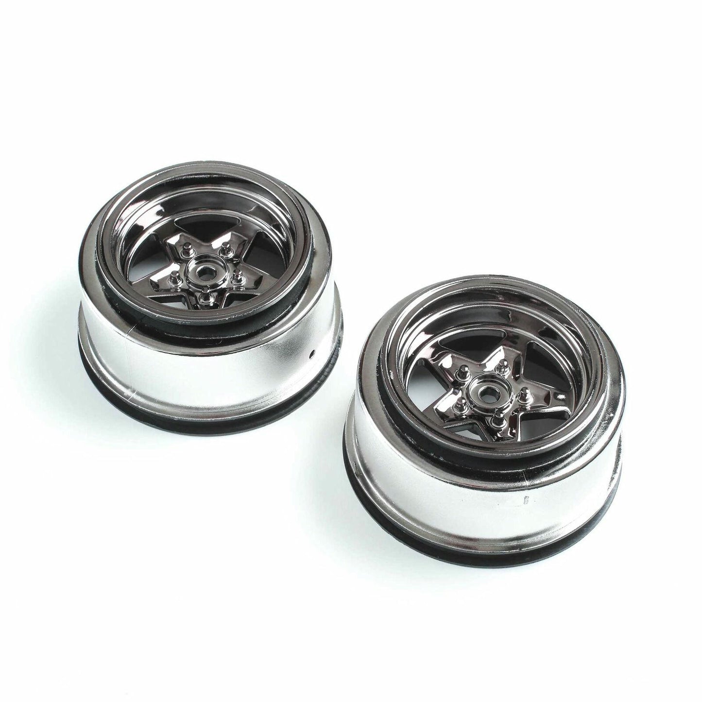 Image of Losi 22S Drag Car (Truck) Black Chrome 2.2/3.0 Wheels (2pcs) LOS43050