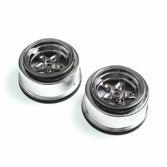 Image of Losi 22S Drag Car (Truck) Black Chrome 2.2/3.0 Wheels (2pcs) LOS43050