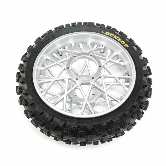 Image of Losi Promoto-MX Motorcycle Dunlop MX53 Mounted Rear Tire/Chrome Wheel 46007