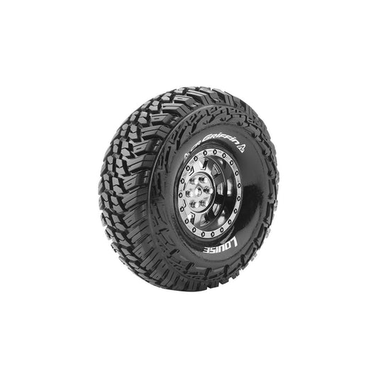 Image of CR-Griffin 1/10 1.9 Crawler Tires, 12mm Hexon Black Chrome